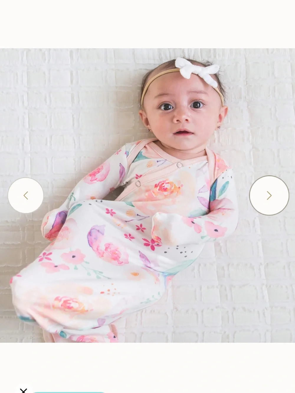 Copper Pearl Newborn Knotted Gown - Bloom Baby Floral Pink NWT New Jersey